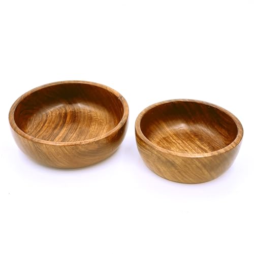 Wooden Mixing Bowls Set of 2 for Home and Kitchen