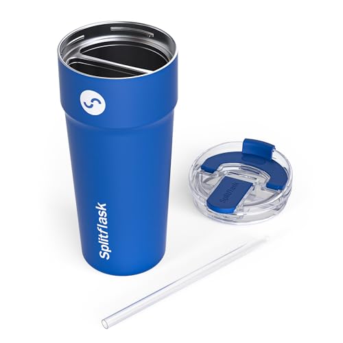 Stainless Steel Insulated Tumbler Cup with Straw & Sip Lid (Benjamin Blue)