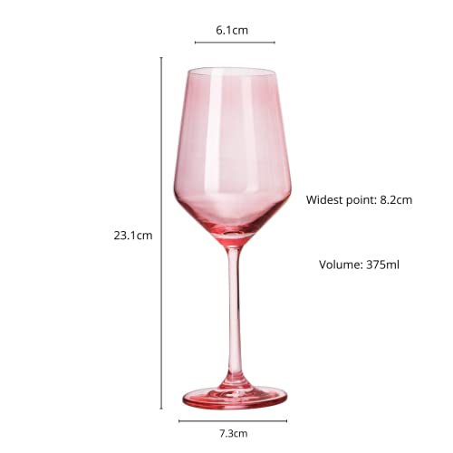 Red Rose Colored Wine Glass Set (12 Count)