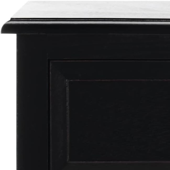 SAFAVIEH Home Collection – Michaela Distressed Black Storage Unit with Woven Basket Drawers, British Colonial Farmhouse Accent Storage, Fully Assembled (AMH5744A)