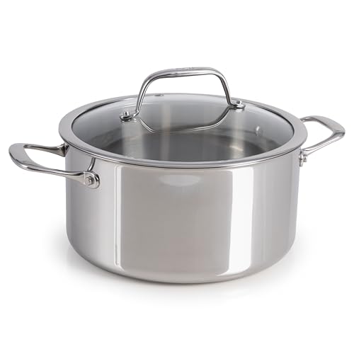 Pro Tri Ply Stainless Steel 6 qt Dutch Oven Pot with Lid