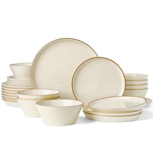 Saturn Stoneware Dishes Dinnerware Set for 8 (24 Count)