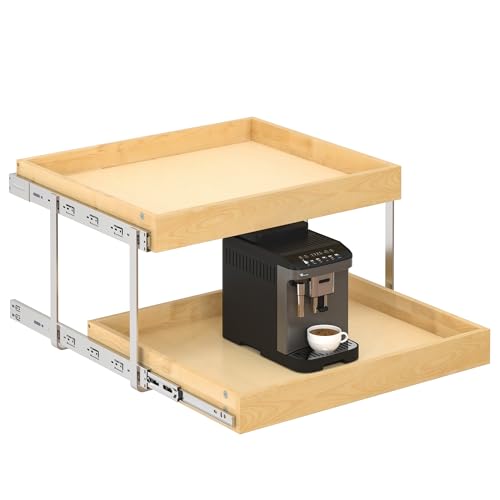 2 Tier Pull Out Cabinet Organizer with Soft Close Slides (26''W x22''D / 2 Tiers)