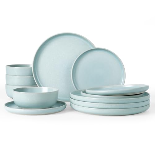 Milkyway 12 Piece Stoneware Dinnerware Set (Light Blue / Service for 4 (Standard Dinner Set))