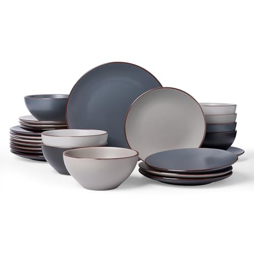 Venus Plates and Bowls Sets with Rim (Multicolor / Serves 8 (24pc))