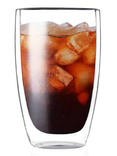 17oz Double Wall Glass Coffee Mugs (1 mugs)
