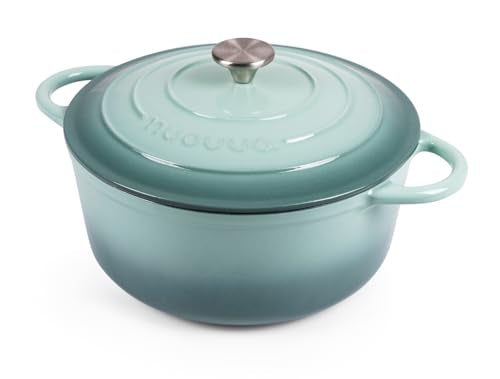 Enamelled Cast Iron Dutch Oven Pot with Lid 6.4 Quart Non Stick Casserole Pot