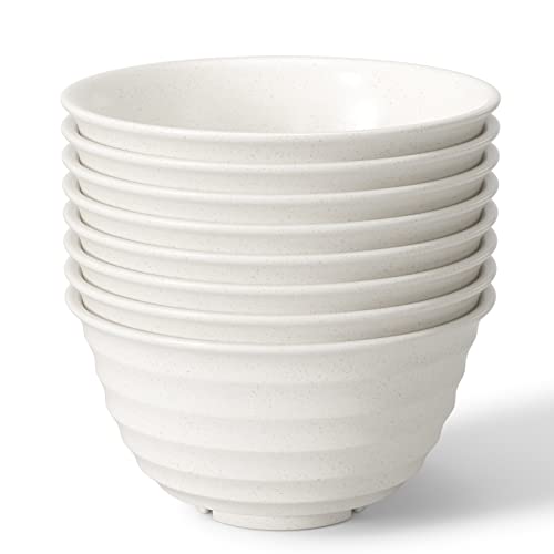 Unbreakable Cereal Bowls 30 OZ Ramen Bowl Microwave and Dishwasher Safe BPA (Beige / 30 Oz)