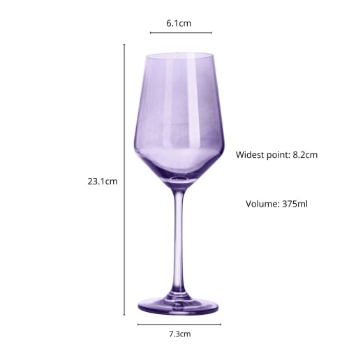 Purple Colored Wine Glass Set (6 Count)