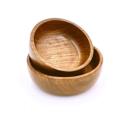 Wooden Mixing Bowls Set of 2 for Home and Kitchen