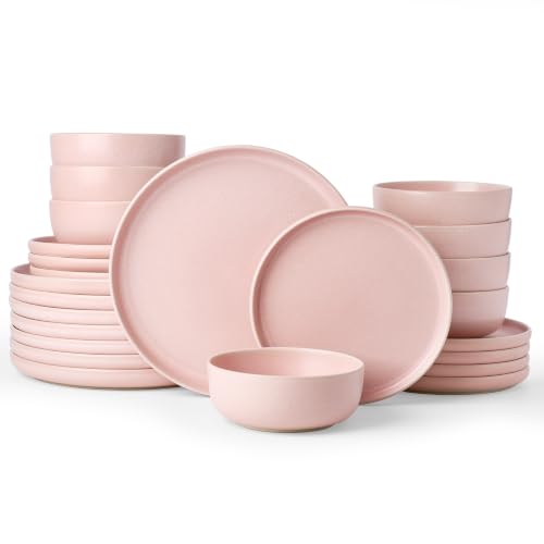 Milkyway 24 Piece Stoneware Dinnerware Set (Light Pink / Service for 8 (Standard Dinner Set))