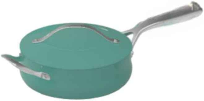 Cuisinart Ceramic Cookware Set, Nonstick 12-Piece Pots and Pans Set for Even Heat Cooking, Dishwasher Safe, Stainless Steel Handles & Easy Cleanup, Teal, 34C-12TL