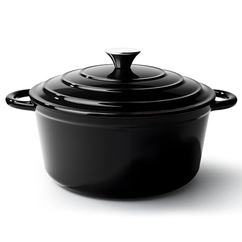 4.5 Quart Dutch Oven Pot with Lid (4.5 QT / Black)