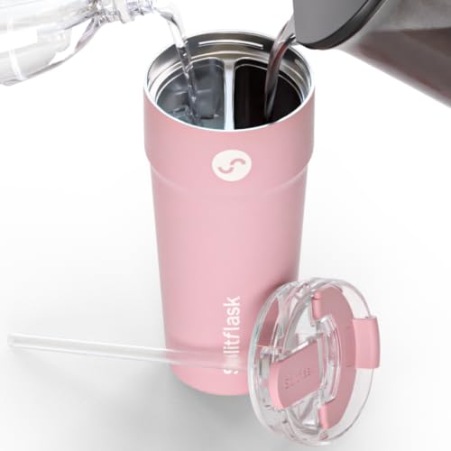 Stainless Steel Insulated Tumbler Cup with Straw & Sip Lid (Cylyn Rose)