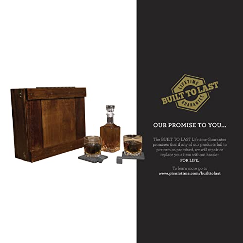 Beetlejuice Whiskey Box Gift Set with Glass Decanter Includes Glasses Stones and Coasters Parawood Collector Drinkware Display Set