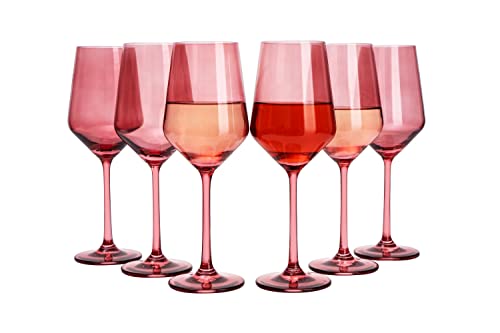 Red Rose Colored Wine Glass Set (12 Count)