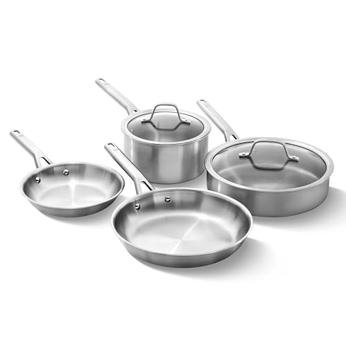Brushed 3 Ply Stainless Steel Cookware Set w