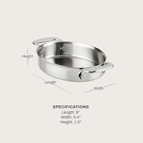 Specialty Stainless Steel Oval Bakeware Set 2 Piece Induction Pots and Pans Silver