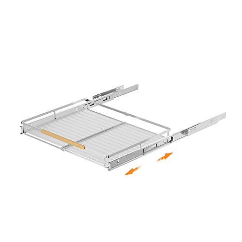Pull Out Cabinet Organizer (X-S:12.1~18.4" W x 17.3" D / Chrome-3pack)