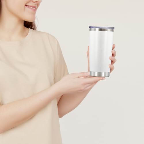 20 oz Tumbler Insulated Tumblers Stainless Steel Coffee Mug (White)