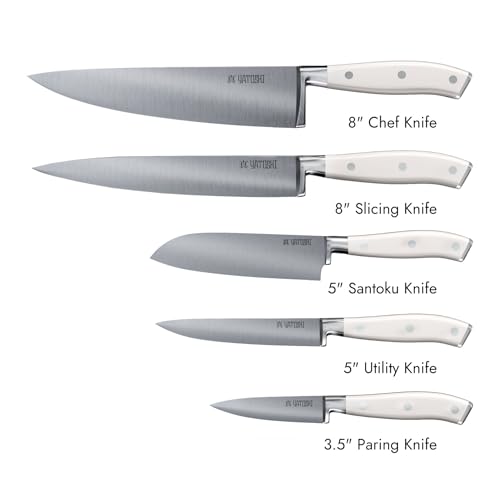 Yatoshi Magnetic Kitchen Knife Block Set 6 Pcs White (7 Count)