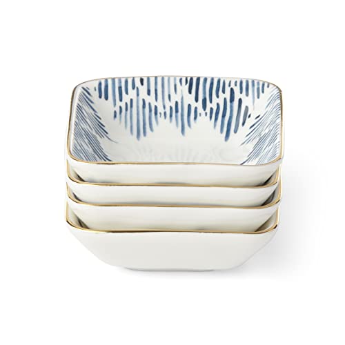 Blue Bay 4 Piece Stacking Dip Bowl Set (Snack Bowls, Square)