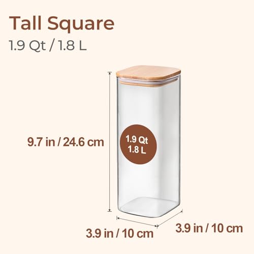 Glass Storage Containers with Lids 1.9 Qt (1.9 qt x 3)