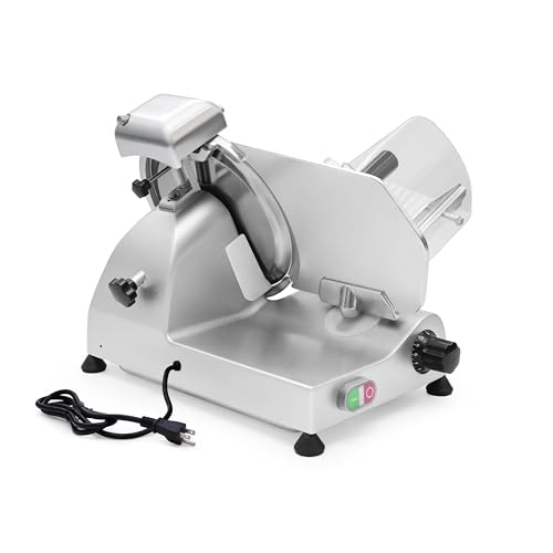 10" Electric Meat Slicer with Bread Slicing Attachment (Stainless Steel)