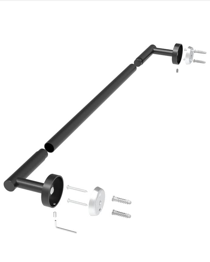 22 Inch Matte Black Towel Bar Towel Rack for Bathroom Kitchen Hand Towel Holder Dish Cloths Hanger SUS304 Stainless Steel RUSTPROOF Wall Mount Total Length 24 Inch