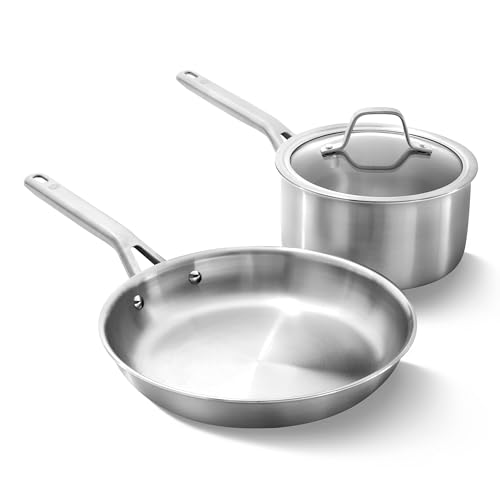 Brushed 3 Ply Stainless Steel Cookware Set w