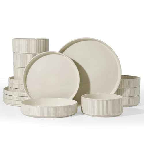 Star Stoneware Dinnerware Sets with Pasta Bowls (16 Count)