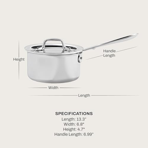 D3 Stainless Steel 1.5 Qt Saucepan with Lid