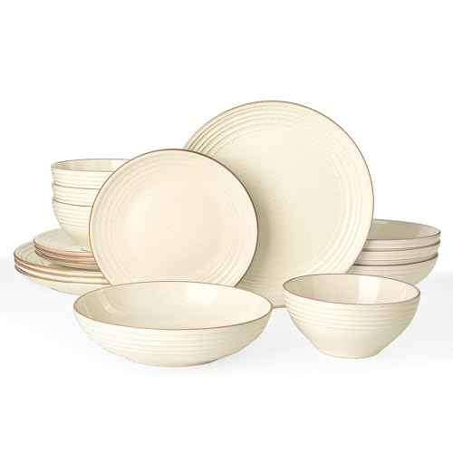 Jupiter Stoneware Dinnerware Sets with Pasta Bowls (16 Count)