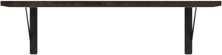 DINZI LVJ Wall Shelves, 23.6 x 7.9 x 6.1 Inch Floating Shelves for Wall, Easy-to-Install Wall Storage Ledges with Sturdy Metal Brackets for Living Room, Bathroom, Kitchen, Rustic Brown