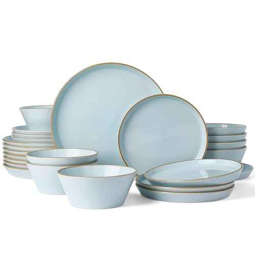 Saturn Stoneware Dishes Dinnerware Set for 8 (24 Count)