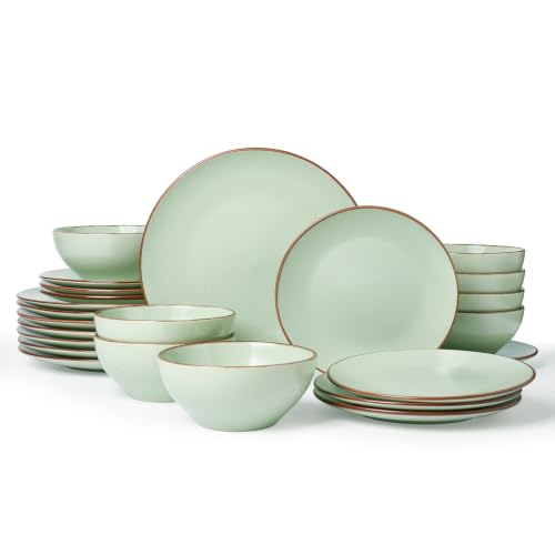Venus Plates and Bowls Sets with Rim (Light Green / Serves 8 (24pc))
