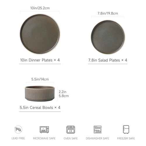 Stoneware Dinnerware Sets for 4 (12 Count)