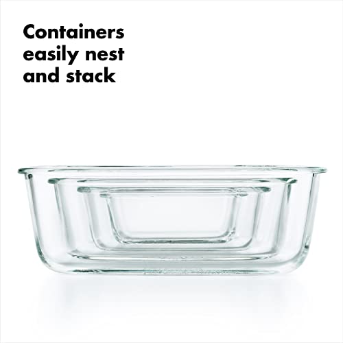 Good Grips 3.5 Cup Smart Seal Airtight Glass Rectangle Food Storage (Teal)