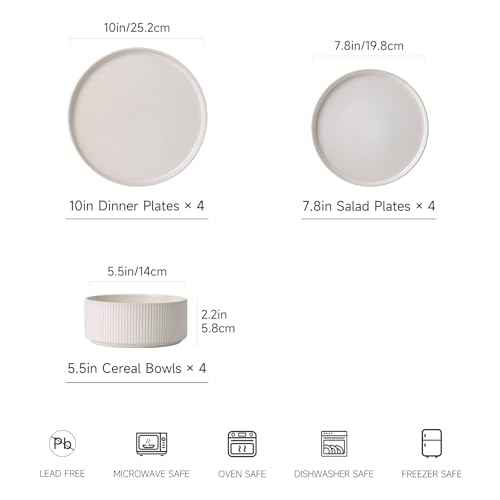 Stoneware Dinnerware Sets for 4 (12 Count)