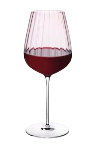 Nude Round Up Dusty Rose Set of 2 Wine Crystal Glass (6.75 Count)