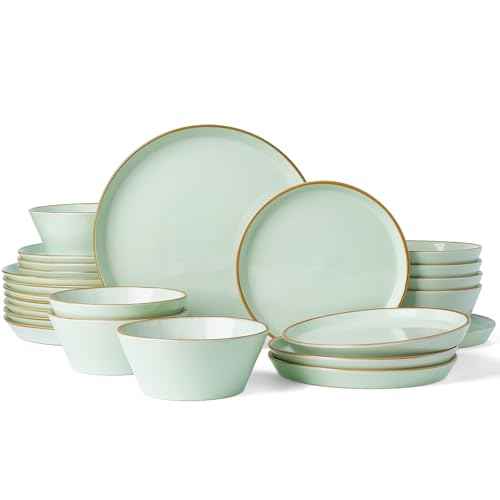Saturn Stoneware Dishes Dinnerware Set for 8 (24 Count)
