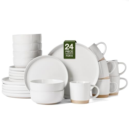Milkyway 24 Piece Dinnerware Set with Mugs (White / Service for 6 (Include Mugs))