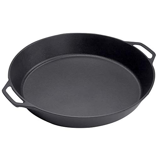 Pre Seasoned Cast Iron Skillet with Dual Loop Handles (17 Inch)