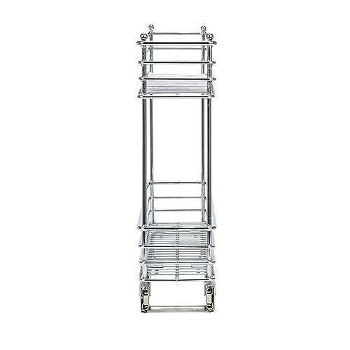 Chrome 2 Tier Sliding Cabinet Organizer (2-Tier / 5" - Extended)