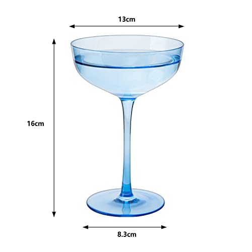 Ocean Blue Champagne Coupe Glasses Set of 4 (4 Count)