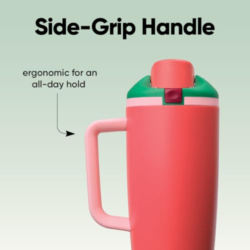 FreeSip Tumbler Stainless Steel Water Bottle 40 oz Strawberry Fields (Strawberry Fields / 40 Ounces)
