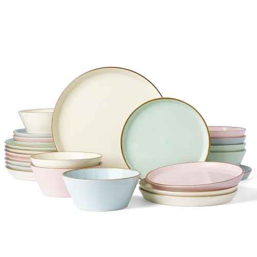 Saturn Stoneware Dishes Dinnerware Set for 8 (24 Count)
