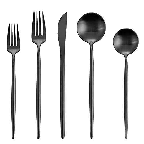 Matte Black Silverware Set (4 Count)
