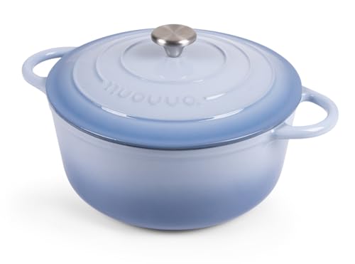 Enamelled Cast Iron Dutch Oven Pot with Lid 6.4 Quart Non Stick Casserole Pot
