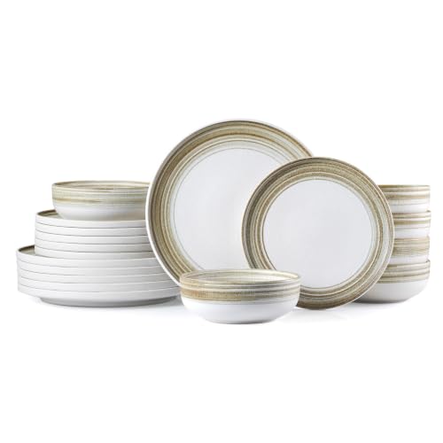 Stoneware Dinnerware Set (Green / Service for 6-18Pcs)